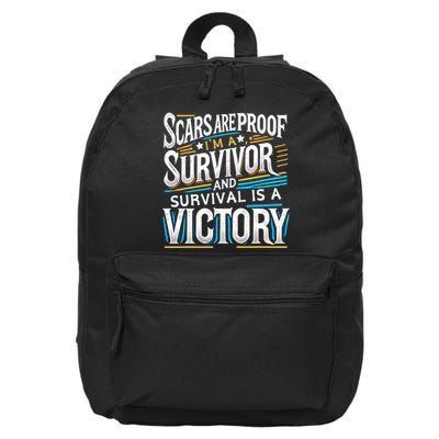 Inspirational Scars Are Proof IM A Survivor Surgery 16 in Basic Backpack