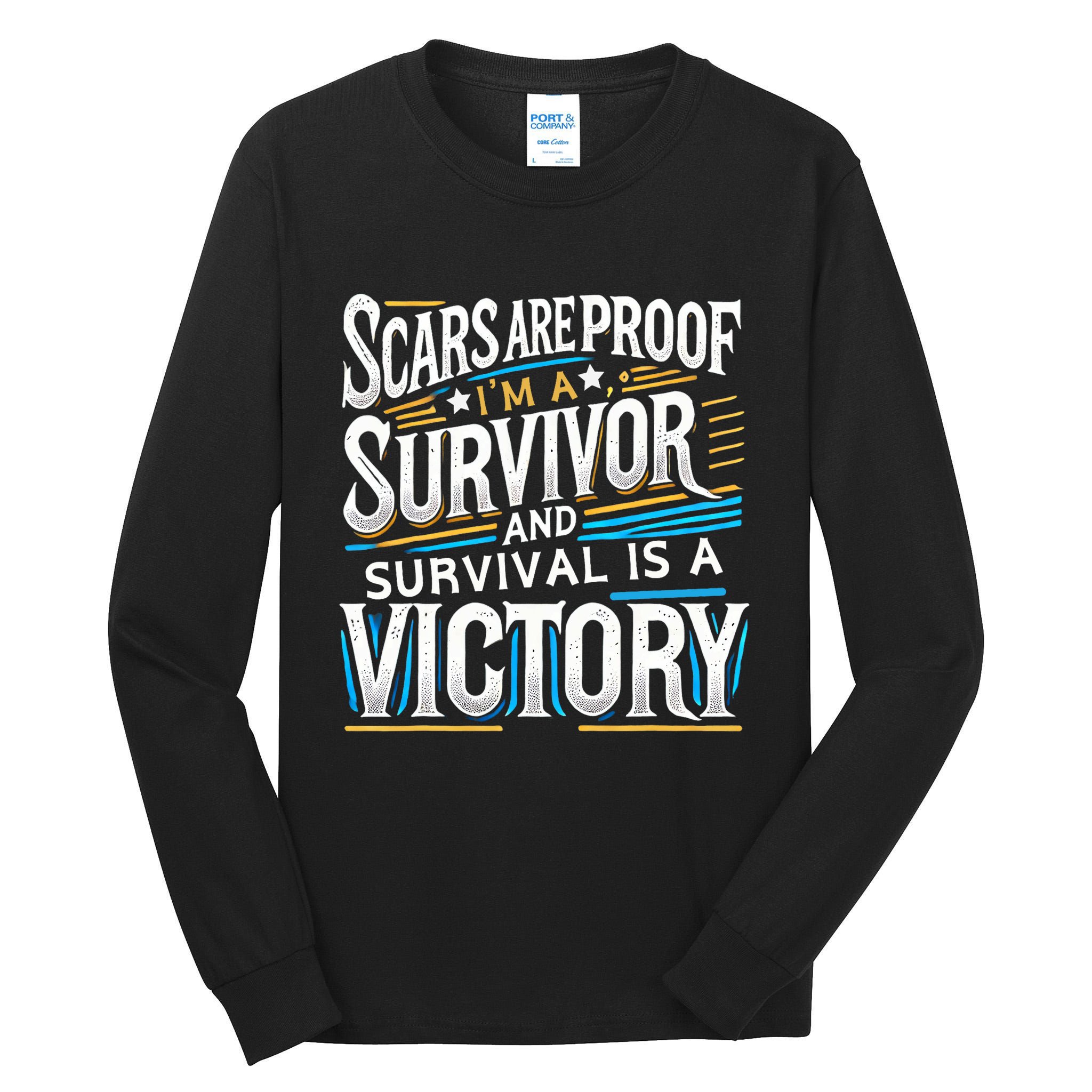 Inspirational Scars Are Proof IM A Survivor Surgery Tall Long Sleeve T-Shirt
