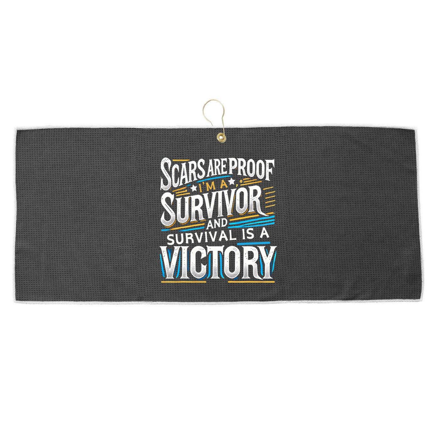 Inspirational Scars Are Proof IM A Survivor Surgery Large Microfiber Waffle Golf Towel