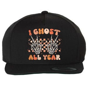 I Skeleton All Year Halloween Skeleton Costume Retro Groovy Meaningful Gift Wool Snapback Cap