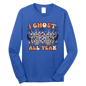 I Skeleton All Year Halloween Skeleton Costume Retro Groovy Meaningful Gift Long Sleeve Shirt