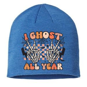 I Skeleton All Year Halloween Skeleton Costume Retro Groovy Meaningful Gift Sustainable Beanie