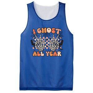 I Skeleton All Year Halloween Skeleton Costume Retro Groovy Meaningful Gift Mesh Reversible Basketball Jersey Tank