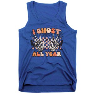 I Skeleton All Year Halloween Skeleton Costume Retro Groovy Meaningful Gift Tank Top