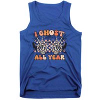 I Skeleton All Year Halloween Skeleton Costume Retro Groovy Meaningful Gift Tank Top