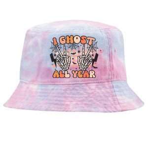 I Skeleton All Year Halloween Skeleton Costume Retro Groovy Meaningful Gift Tie-Dyed Bucket Hat