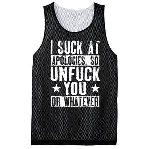 I Suck At Apologies So Unfuck You Or Whatever Mesh Reversible Basketball Jersey Tank