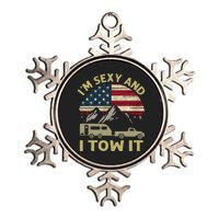 IM Sexy And I Tow It American Flag Caravan Camping Metallic Star Ornament