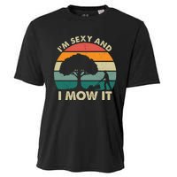 I'm Sexy And I Mow It Funny Lawn Mower Pun Landscape Cooling Performance Crew T-Shirt