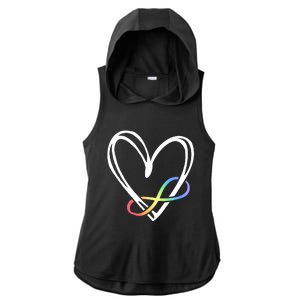 Infinity Symbol Autism Awareness Month Ladies PosiCharge Tri-Blend Wicking Draft Hoodie Tank