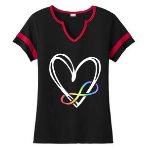 Infinity Symbol Autism Awareness Month Ladies Halftime Notch Neck Tee