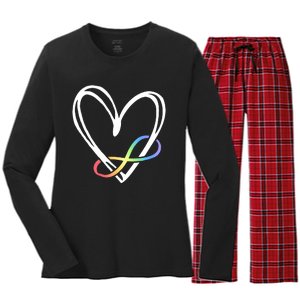 Infinity Symbol Autism Awareness Month Women's Long Sleeve Flannel Pajama Set 