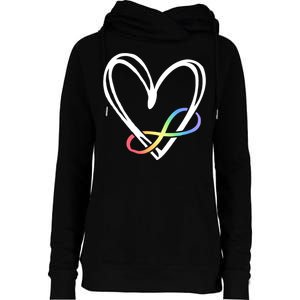 Infinity Symbol Autism Awareness Month Womens Funnel Neck Pullover Hood