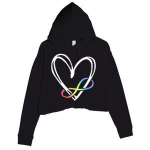 Infinity Symbol Autism Awareness Month Crop Fleece Hoodie