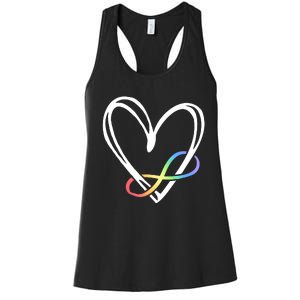 Infinity Symbol Autism Awareness Month Women's Racerback Tank