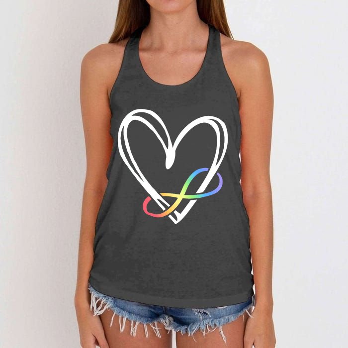 Infinity Symbol Autism Awareness Month Women's Knotted Racerback Tank