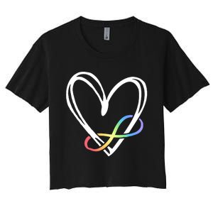 Infinity Symbol Autism Awareness Month Women's Crop Top Tee