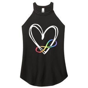 Infinity Symbol Autism Awareness Month Women's Perfect Tri Rocker Tank