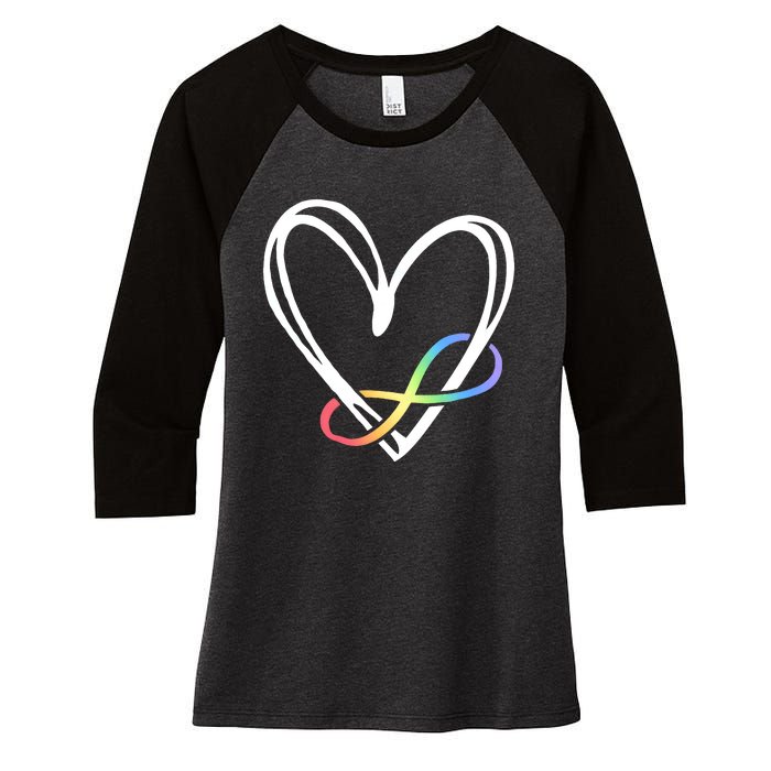 Infinity Symbol Autism Awareness Month Women's Tri-Blend 3/4-Sleeve Raglan Shirt