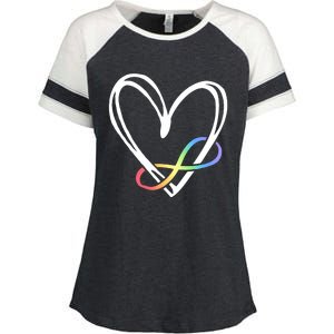 Infinity Symbol Autism Awareness Month Enza Ladies Jersey Colorblock Tee