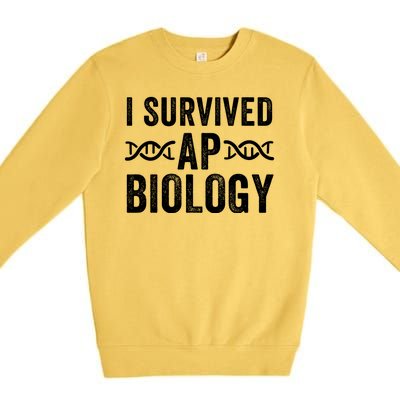 I Survived Ap Biology Ap Bio Exam High School Funny Ap Bio Biology Class Premium Crewneck Sweatshirt