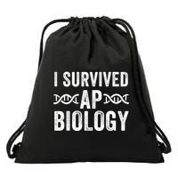 I Survived Ap Biology Ap Bio Exam High School Funny Ap Bio Biology Class Drawstring Bag
