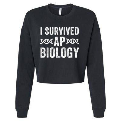 I Survived Ap Biology Ap Bio Exam High School Funny Ap Bio Biology Class Cropped Pullover Crew