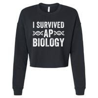 I Survived Ap Biology Ap Bio Exam High School Funny Ap Bio Biology Class Cropped Pullover Crew