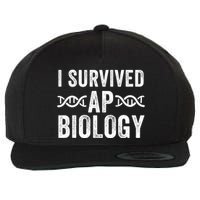 I Survived Ap Biology Ap Bio Exam High School Funny Ap Bio Biology Class Wool Snapback Cap