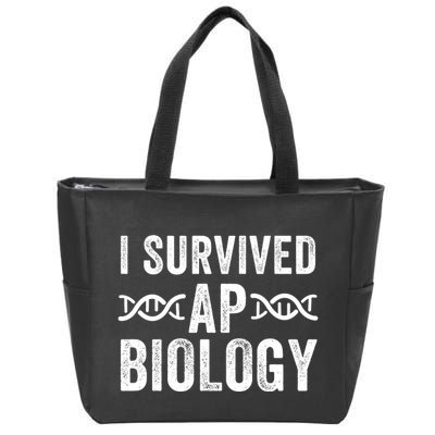 I Survived Ap Biology Ap Bio Exam High School Funny Ap Bio Biology Class Zip Tote Bag