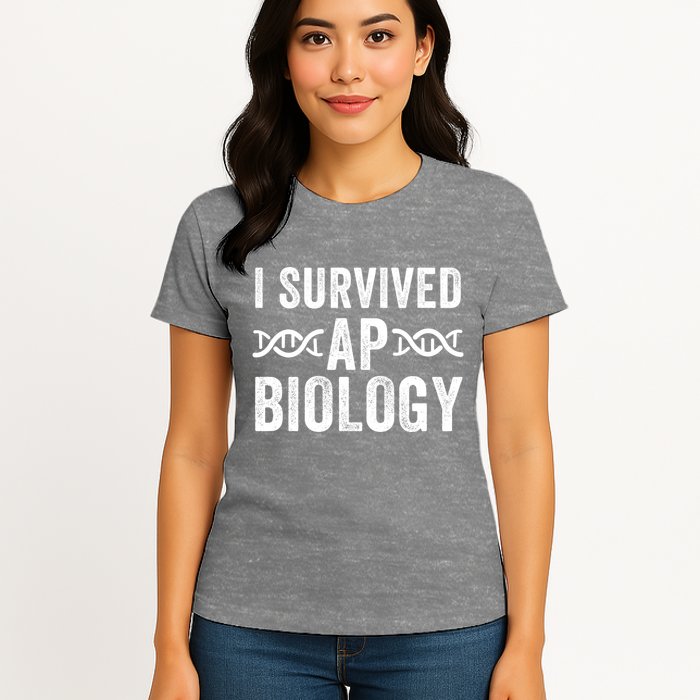 I Survived Ap Biology Ap Bio Exam High School Funny Ap Bio Biology Class Womens T-Shirt