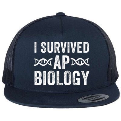 I Survived Ap Biology Ap Bio Exam High School Funny Ap Bio Biology Class Flat Bill Trucker Hat