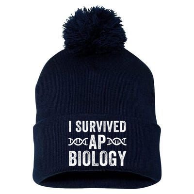 I Survived Ap Biology Ap Bio Exam High School Funny Ap Bio Biology Class Pom Pom 12in Knit Beanie