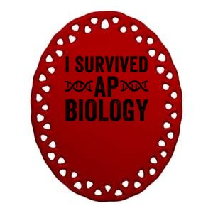 I Survived Ap Biology Ap Bio Exam High School Funny Ap Bio Biology Class Ceramic Oval Ornament