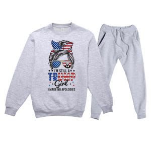 Im Still A Trump Girl I Make No Apologies Trump 2024 Premium Crewneck Sweatsuit Set