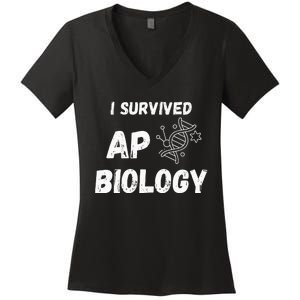 I Survived Ap Biology Ap Bio Exam Women's V-Neck T-Shirt