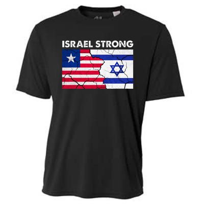 Israel Strong American Israel Flag Stand With Israel Cooling Performance Crew T-Shirt