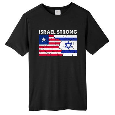 Israel Strong American Israel Flag Stand With Israel Tall Fusion ChromaSoft Performance T-Shirt