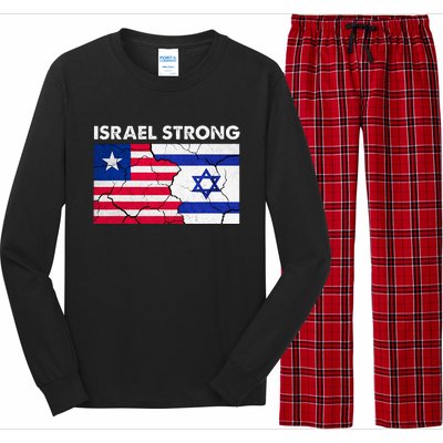 Israel Strong American Israel Flag Stand With Israel Long Sleeve Pajama Set