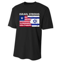 Israel Strong American Israel Flag Stand With Israel Performance Sprint T-Shirt