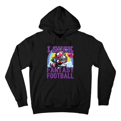 I Suck At Fantasy Football Unicorn Rainbow Loser Hoodie