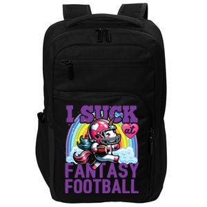 I Suck At Fantasy Football Unicorn Rainbow Loser Impact Tech Backpack