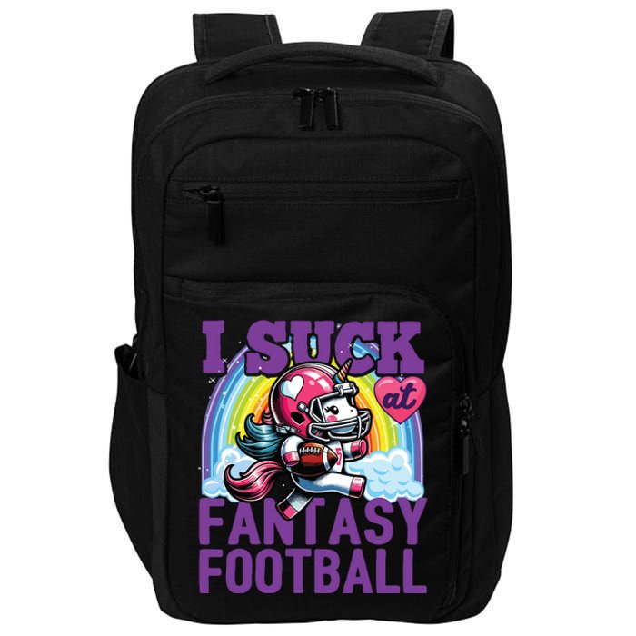 I Suck At Fantasy Football Unicorn Rainbow Loser Impact Tech Backpack