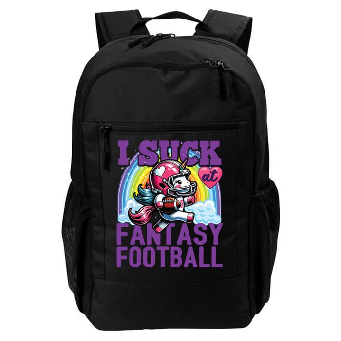 I Suck At Fantasy Football Unicorn Rainbow Loser Daily Commute Backpack