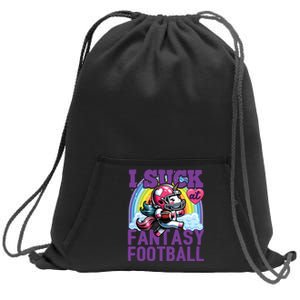 I Suck At Fantasy Football Unicorn Rainbow Loser Sweatshirt Cinch Pack Bag