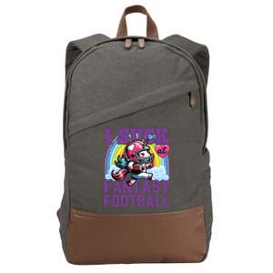 I Suck At Fantasy Football Unicorn Rainbow Loser Cotton Canvas Backpack