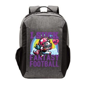 I Suck At Fantasy Football Unicorn Rainbow Loser Vector Backpack