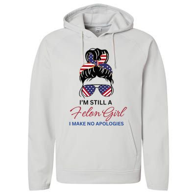 IM Still A Felon Girl 2024 Funny Election Performance Fleece Hoodie