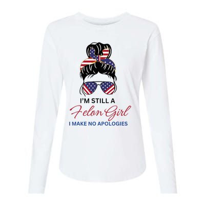 IM Still A Felon Girl 2024 Funny Election Womens Cotton Relaxed Long Sleeve T-Shirt