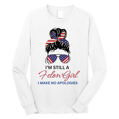 IM Still A Felon Girl 2024 Funny Election Long Sleeve Shirt